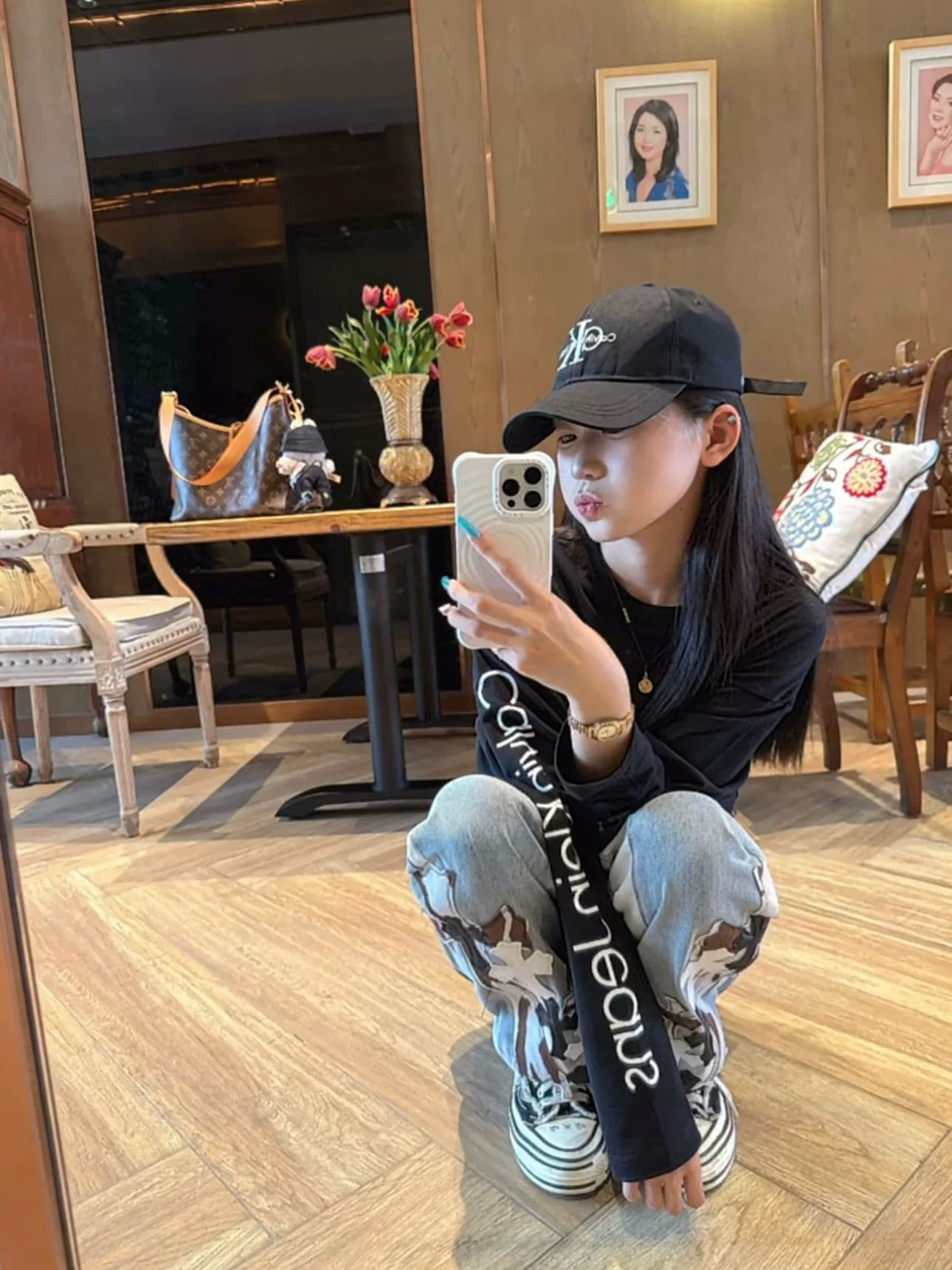 2026 가을 원본 솜씨 순면 220 그램 긴팔 티셔츠 여성 이미지 4