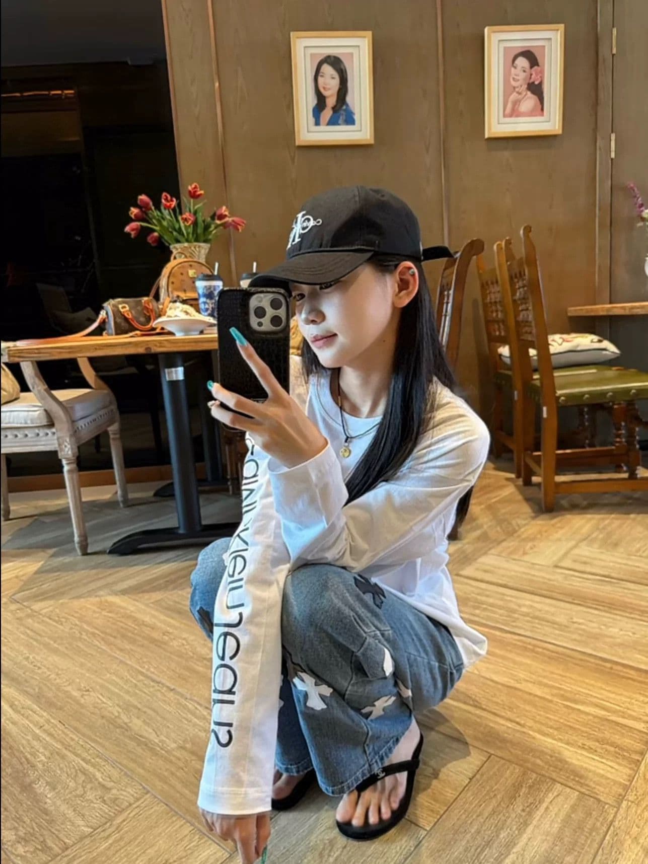 2026 가을 원본 솜씨 순면 220 그램 긴팔 티셔츠 여성 상세 이미지 3