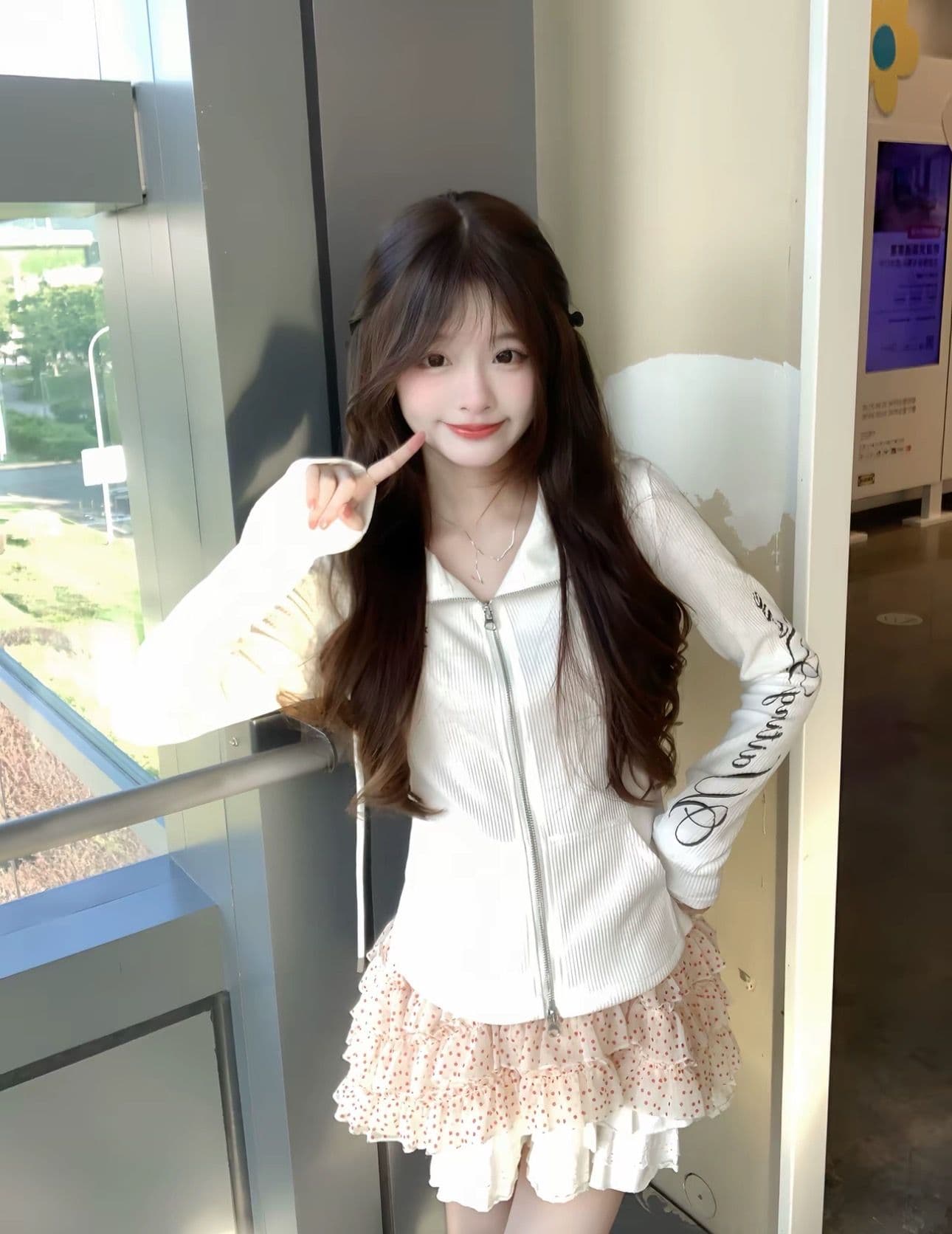 2026 가을 백금 지퍼 95 면 5 암모니아 Lun 이후 패키지 칼라 광저우 원본 원단 후드티 여성 상세 이미지 4