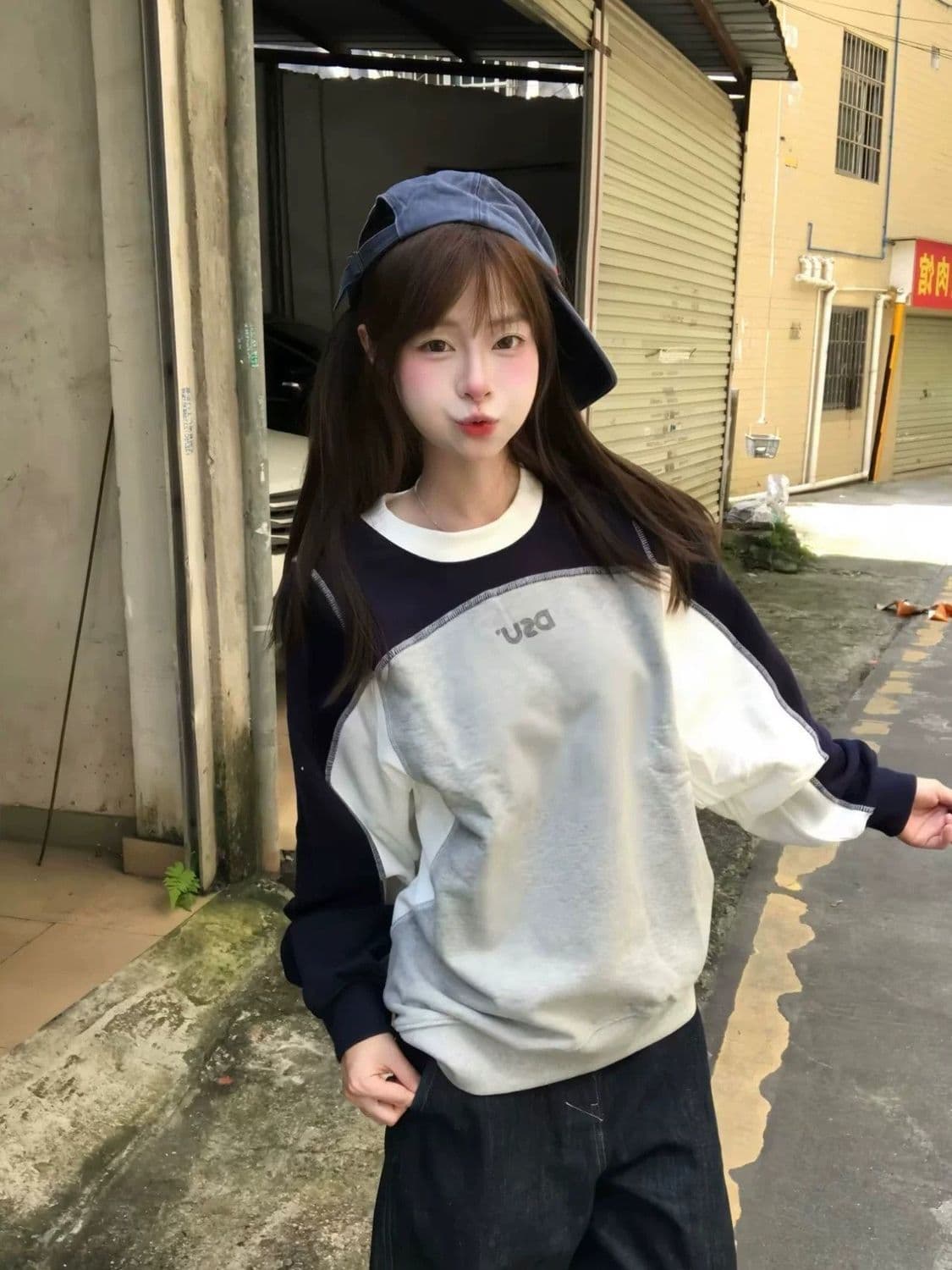2026 가을 얇은 스타일 이후 패키지 칼라 순수한 Mianhua 면 복합 후드티 여성 이미지 3