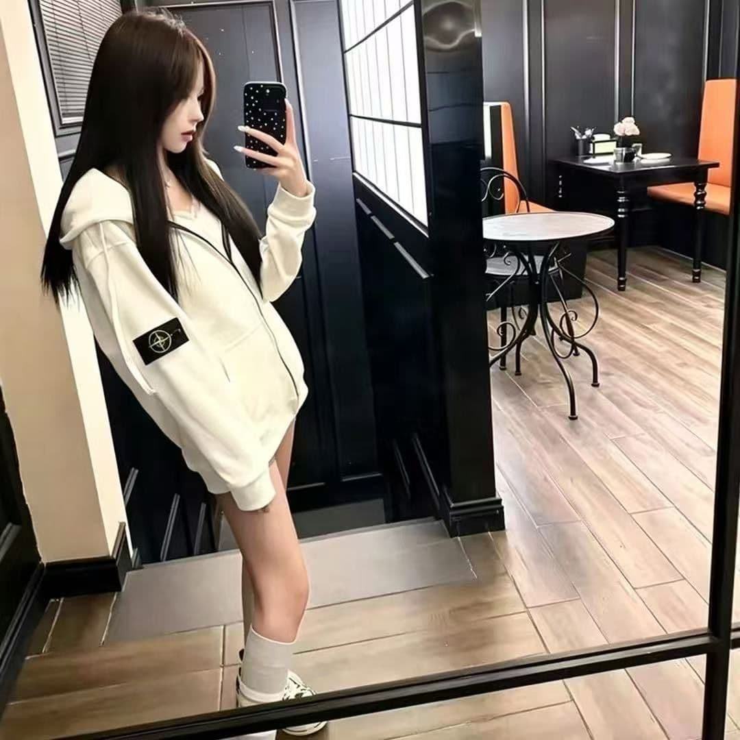 2026 가을 여성 얇은 스타일 이후 패키지 칼라 순수한 Mianhua 면 복합 후드티 여성 상세 이미지 2