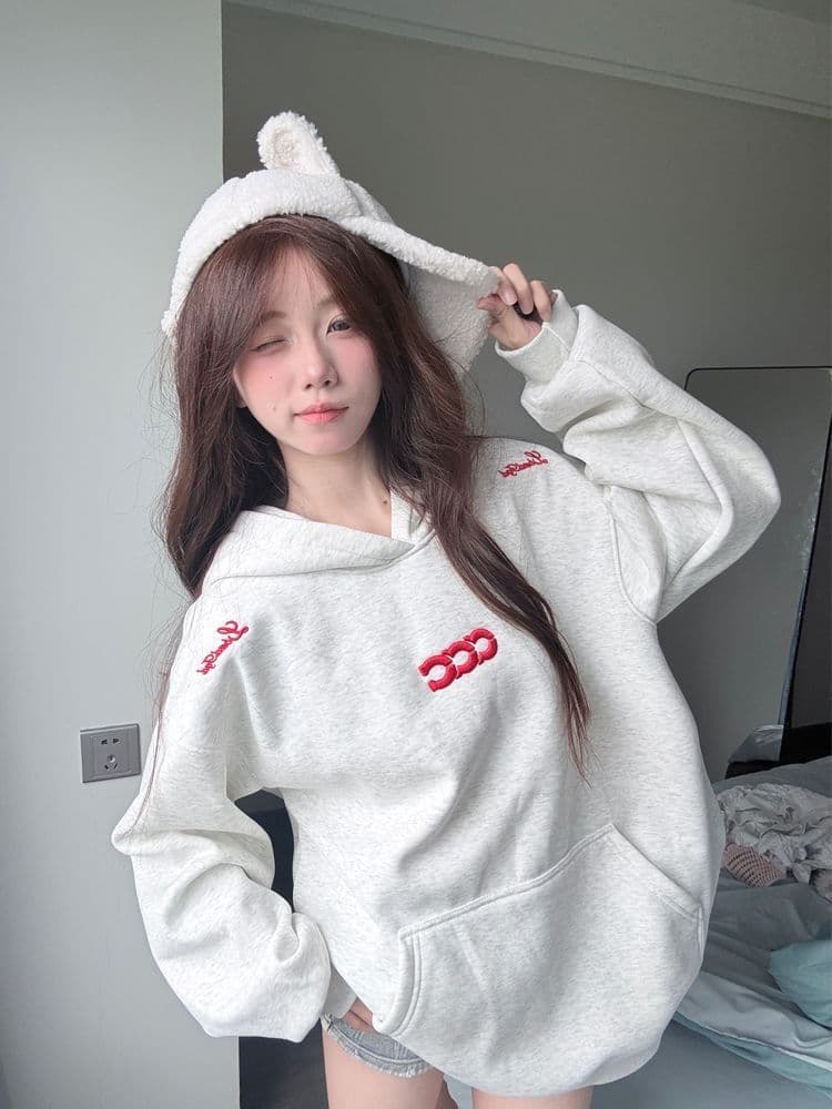 2026 가을 얇은 스타일 모자 접착제 표준 이후 패키지 칼라 순수한 Mianhua 면 복합 후드티 여성