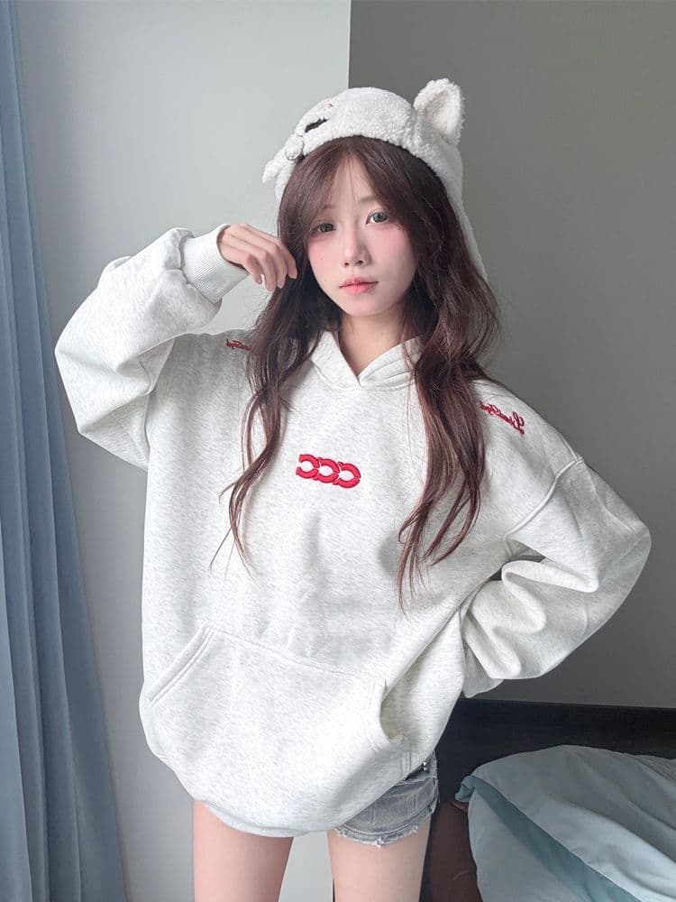 2026 가을 얇은 스타일 모자 접착제 표준 이후 패키지 칼라 순수한 Mianhua 면 복합 후드티 여성 상세 이미지 3