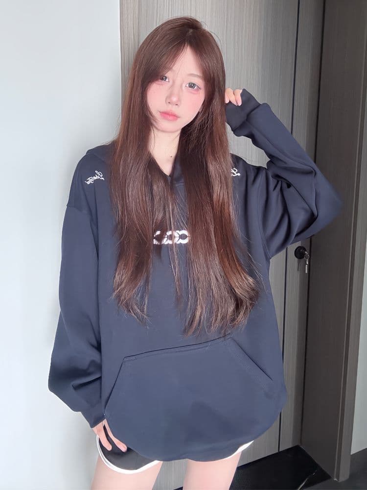 2026 가을 얇은 스타일 모자 접착제 표준 이후 패키지 칼라 순수한 Mianhua 면 복합 후드티 여성 상세 이미지 9