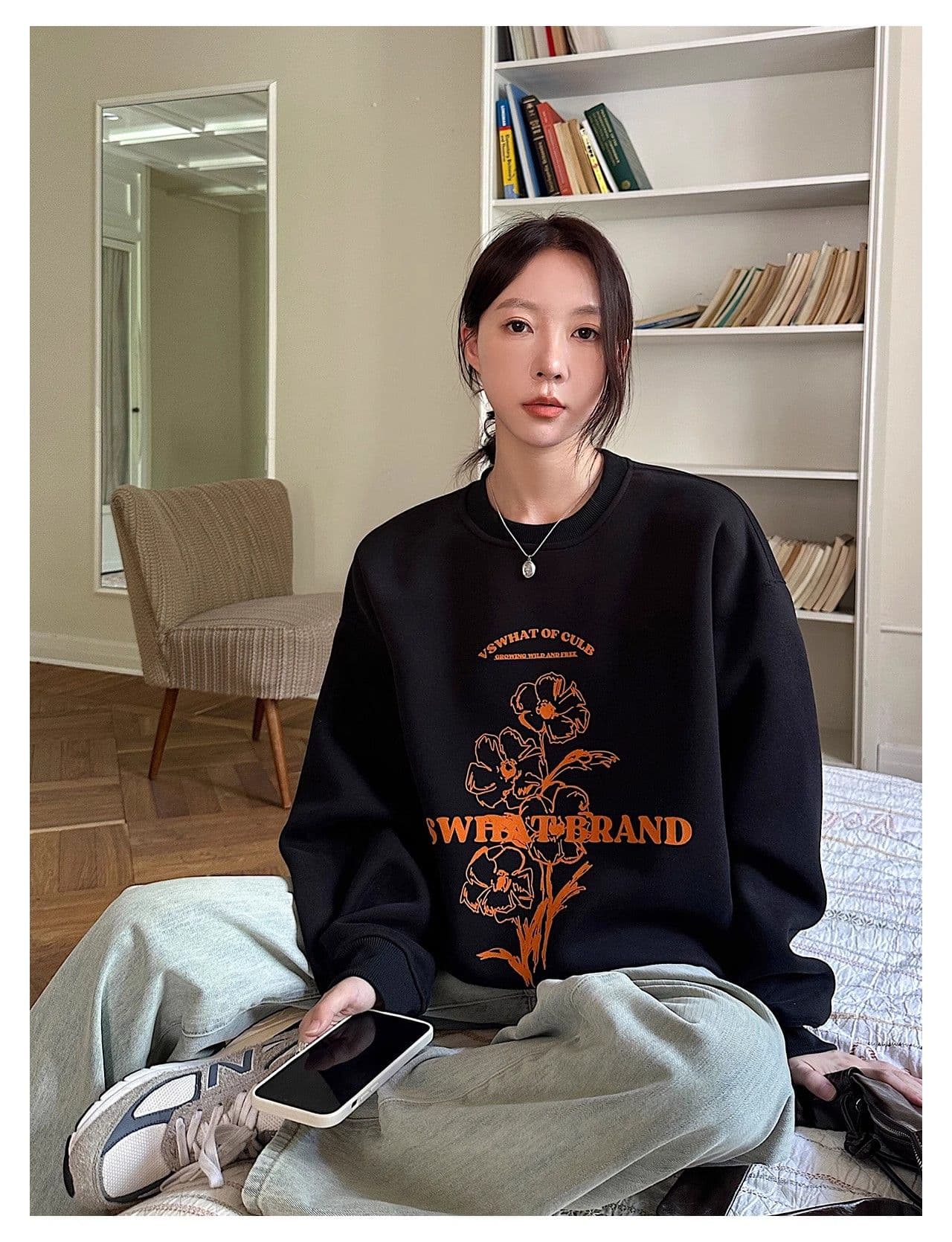 2026 년 가을 겨울 모방 Mianhua 면 복합 얇은 스타일 310g 털이 있는 400g 라운드 넥 후드티 여성 상세 이미지 2