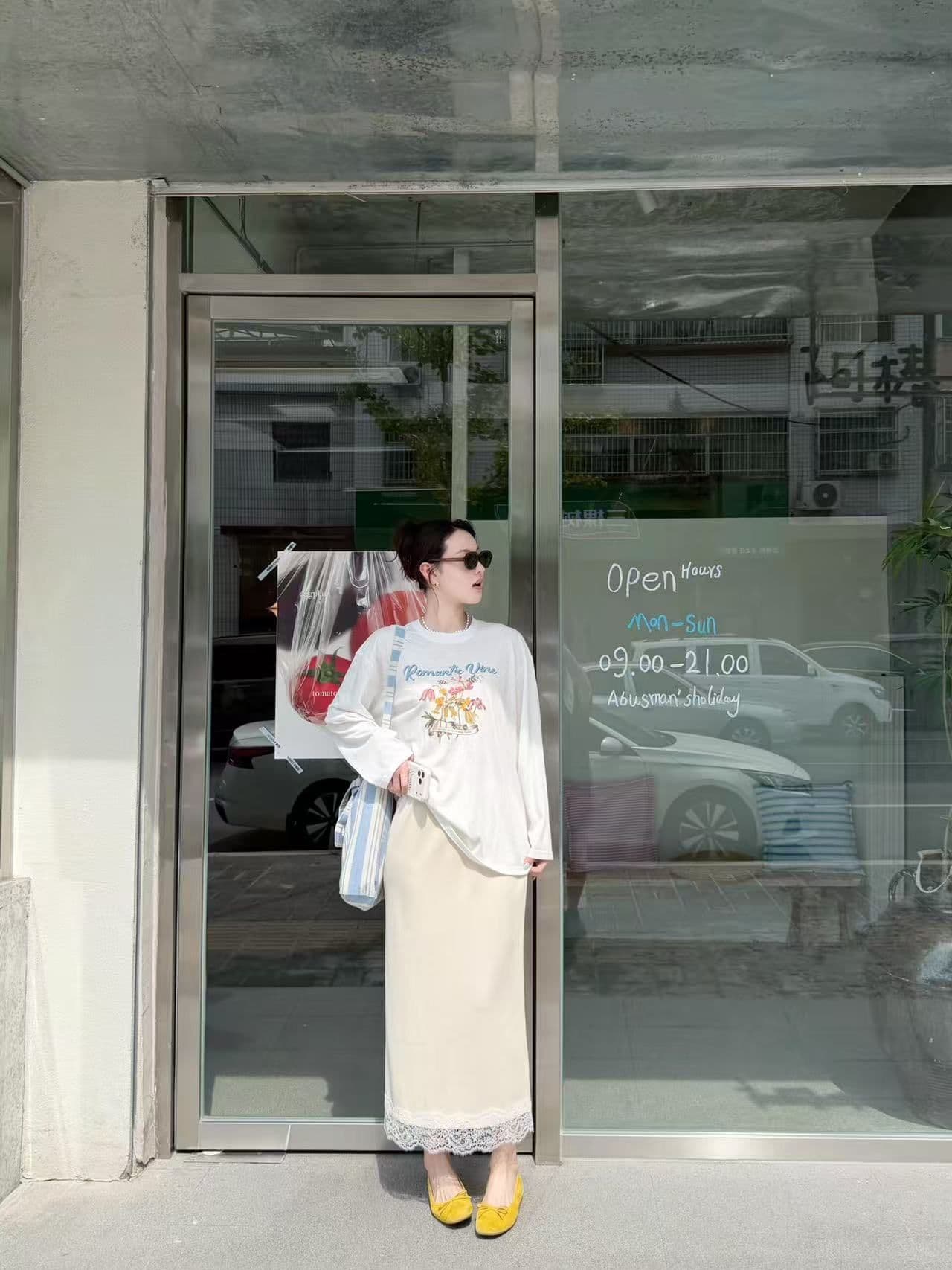180 그램 아마 눈꽃 긴팔 티셔츠 태양 보호 셔츠 기본 셔츠 블라우스 통기성 루즈핏 상세 이미지 4