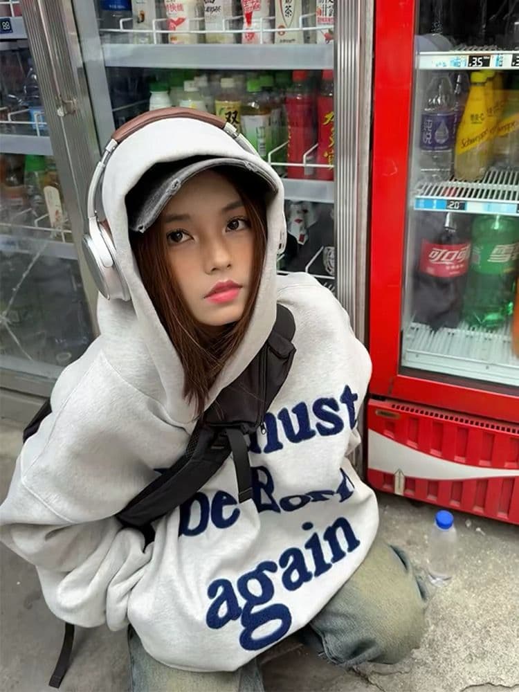 2026 가을 후아 면 복합 없음 모자 로프 없음 주머니 후드 티 스웨터 여성 얇은 스타일 털이 있는 상세 이미지 2