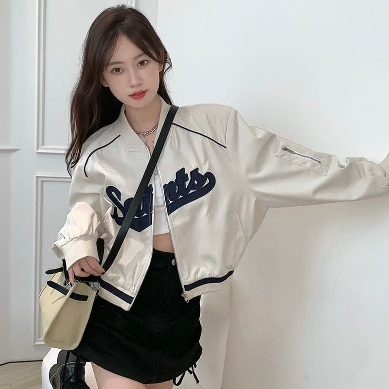 2026 가을 새로운 한 부서 캐주얼 야구 유니폼 재킷 맨위 여성 작은 키 아메리칸 레트로 짧은 외투