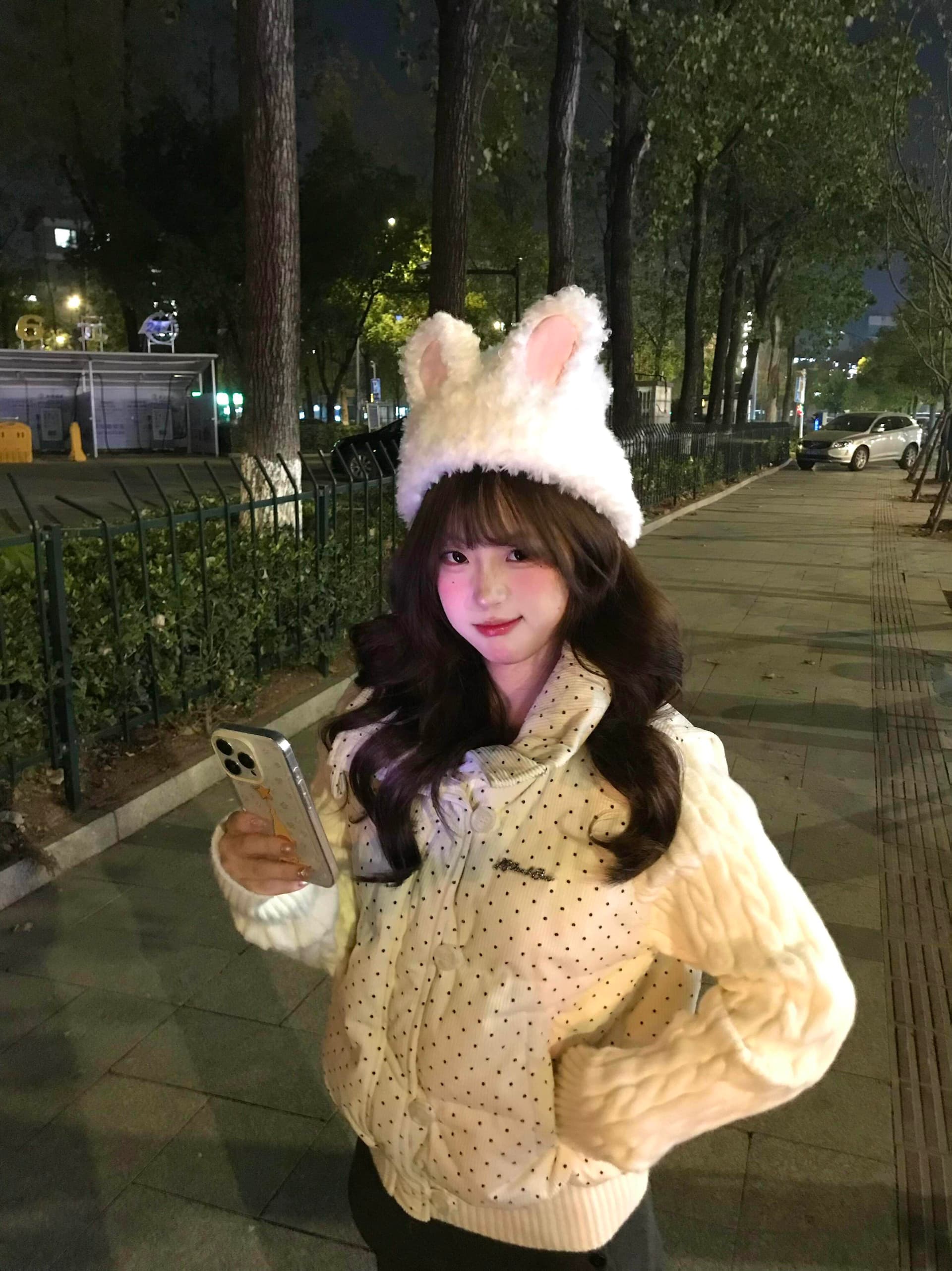 한 부서 달콤함 도트 무늬 니트 패치워크 긴팔 면 의류 여성 코트 겨울 루즈핏 두꺼운 쇼트 스타일 보온 패딩 재킷 상세 이미지 32
