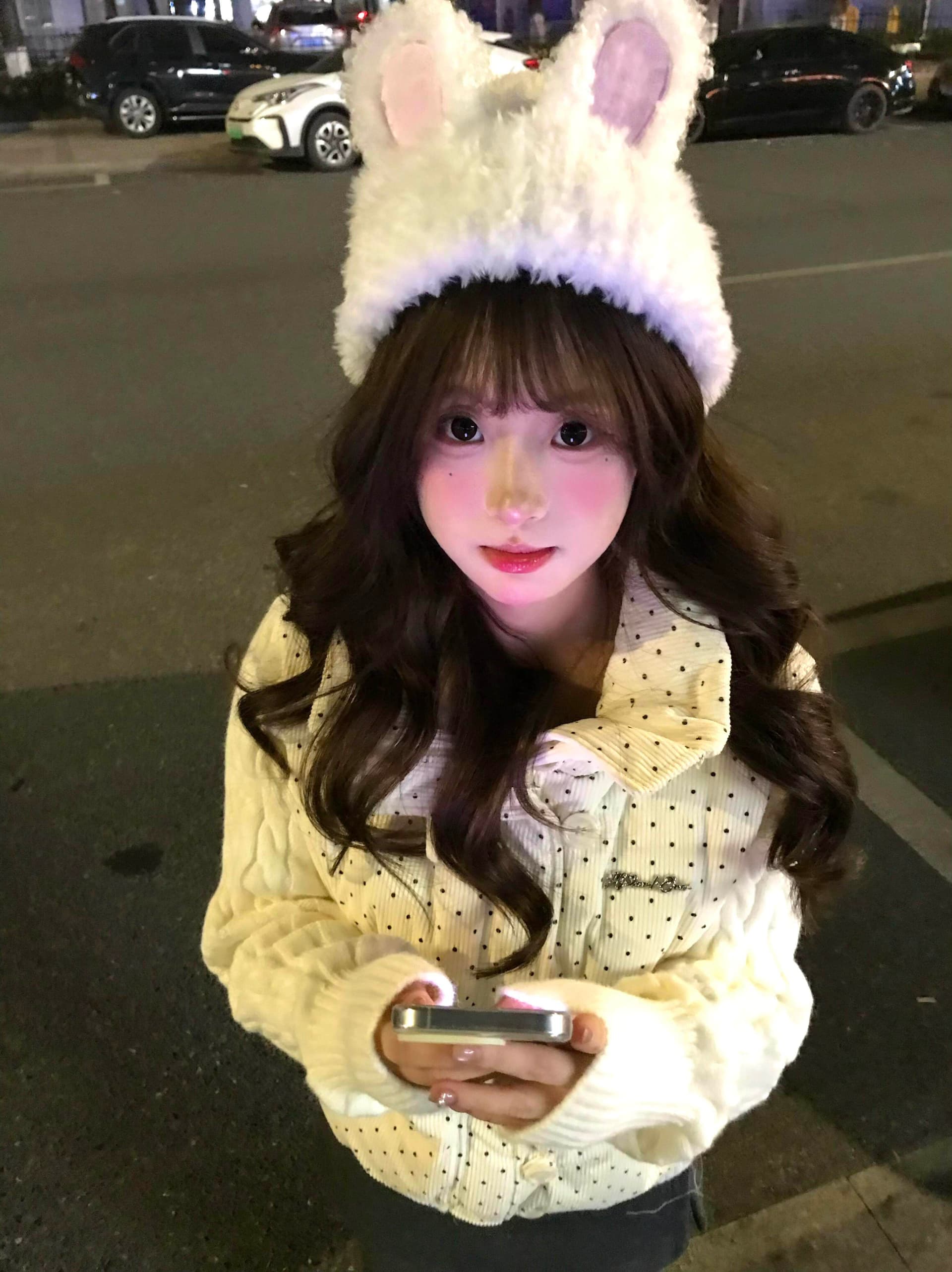 한 부서 달콤함 도트 무늬 니트 패치워크 긴팔 면 의류 여성 코트 겨울 루즈핏 두꺼운 쇼트 스타일 보온 패딩 재킷 상세 이미지 34