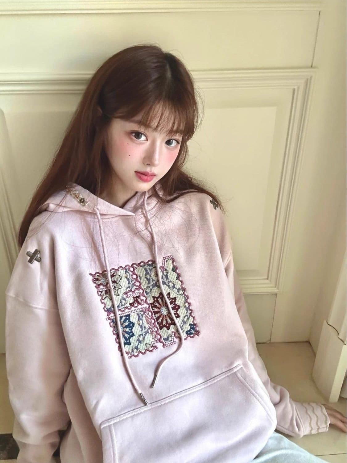 2026 가을 얇은 스타일 털이 있는 순수한 Mianhua 면 복합 후드티 여성 이미지 3