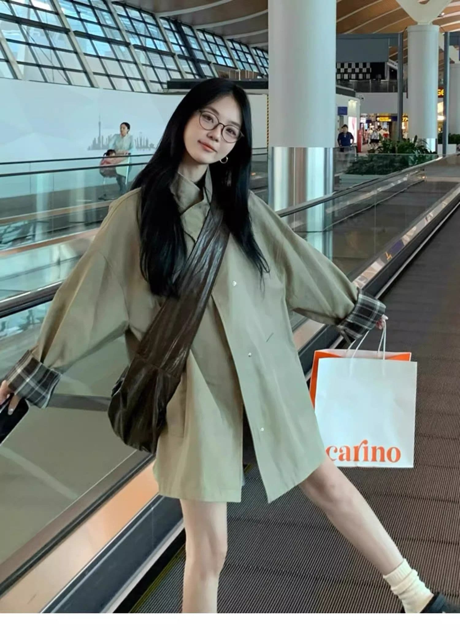재킷 재킷 여성 짧은 2026 이른 가을 새로운 고급 센스 캐주얼 루즈핏 슬림해 보이는 작은 키 카키 색 코트 상세 이미지 14
