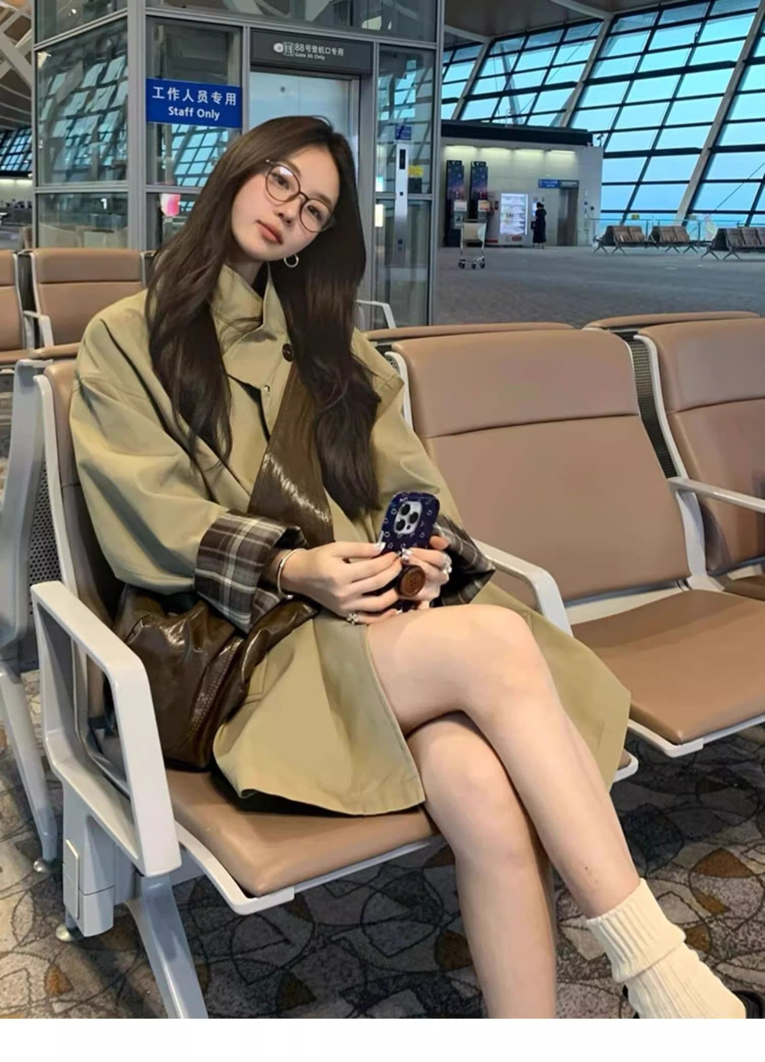 재킷 재킷 여성 짧은 2026 이른 가을 새로운 고급 센스 캐주얼 루즈핏 슬림해 보이는 작은 키 카키 색 코트 상세 이미지 16