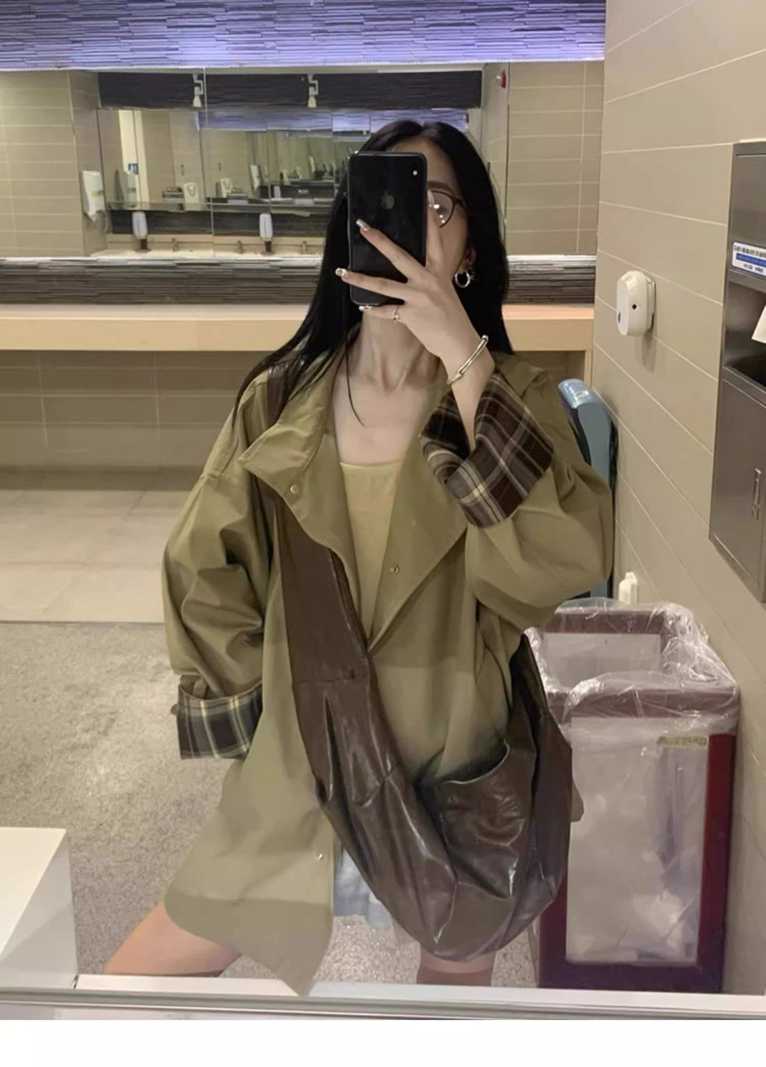 재킷 재킷 여성 짧은 2026 이른 가을 새로운 고급 센스 캐주얼 루즈핏 슬림해 보이는 작은 키 카키 색 코트 상세 이미지 19
