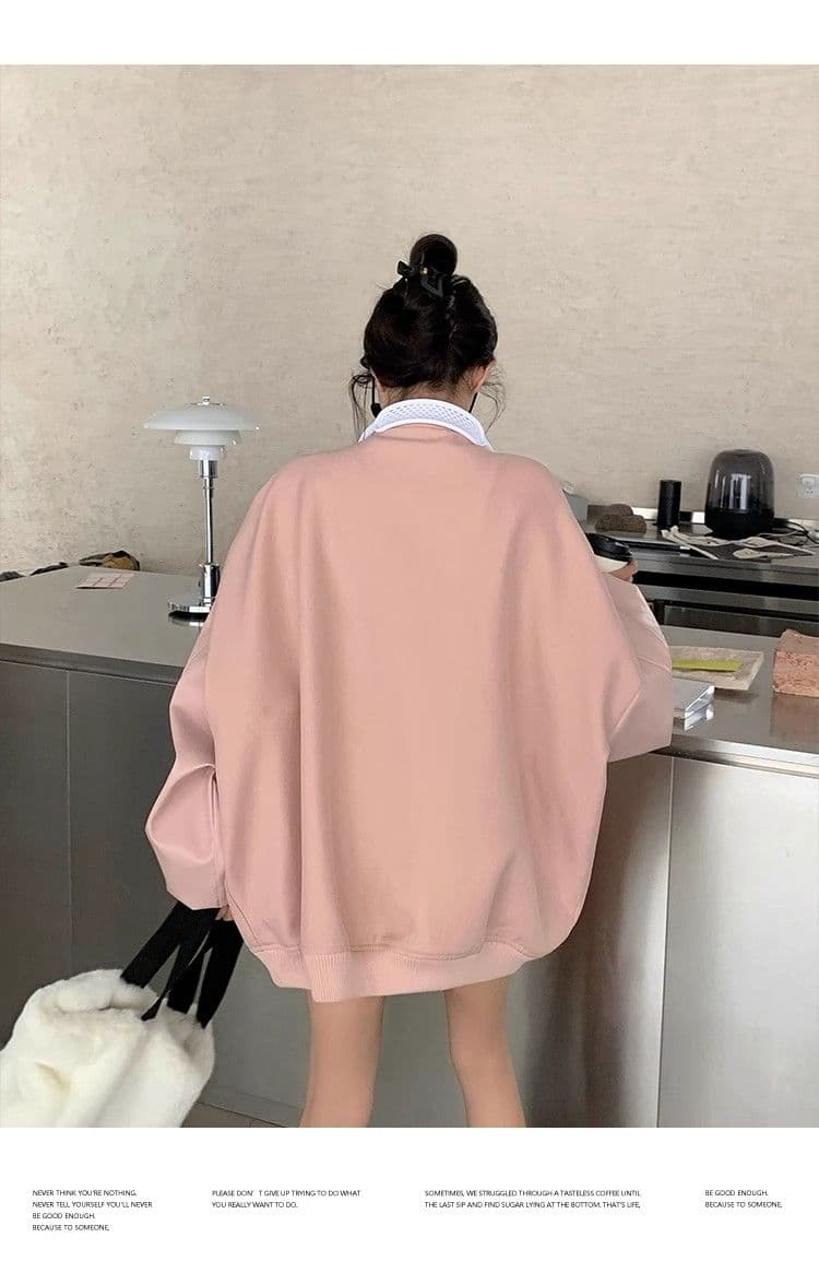 원본 것 야구 유니폼 여성 가을 겨울 새로운 아메리칸 레트로 작은 키 루즈핏 다용도 디자인 센스 재킷 상세 이미지 12