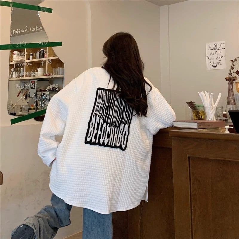 원본 것 가을 의상 아메리칸 조수 브랜드 디자인 센스 후아 남편 그리드 셔츠 맨위 여성 루즈핏 긴팔 재킷 트렌디 상세 이미지 10