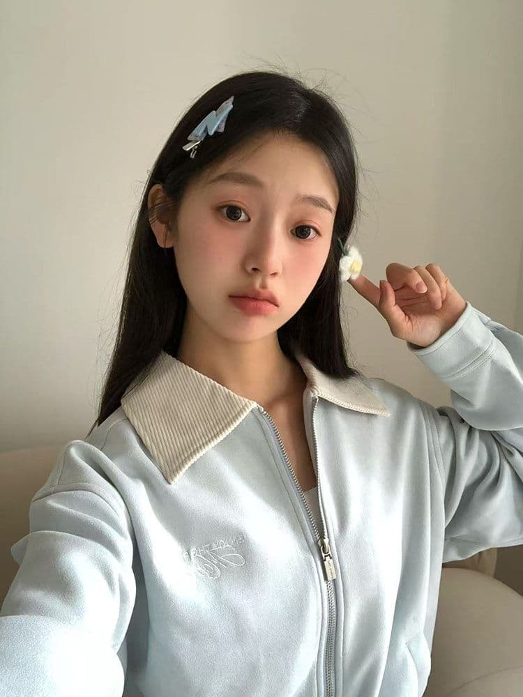 고유 한 슈퍼 잘 생긴 봄 가을 여성 코트 2026 새로운 작은 키 폴로 칼라 알파벳 자수 스웨이드 원단 재킷 맨위 상세 이미지 5