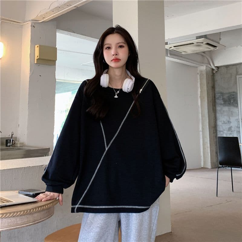 실사 65 물고기 규모 특별 빅 사이즈 300 근 오프숄더 후드티 여성 지퍼 루즈핏 빅 사이즈 여성 상세 이미지 2
