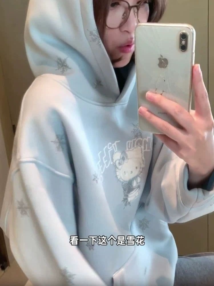 2026 가을 겨울 좋은 품질 털이 있는 원본 자수 원본 솜씨 음식 털 후아 면 복합 후드티 여성 이미지 4
