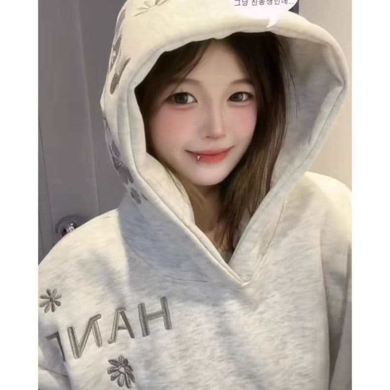 2026 가을 겨울철 좋은 품질 털이 있는 무거운 작업 자수 원본 솜씨 음식 털 후아 면 복합 후드티 여성