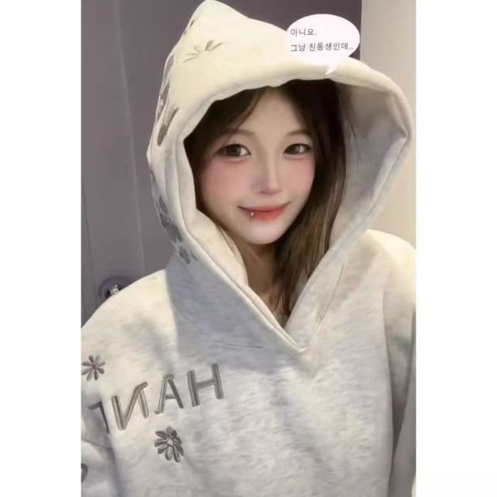 2026 가을 겨울철 좋은 품질 털이 있는 무거운 작업 자수 원본 솜씨 음식 털 후아 면 복합 후드티 여성 상세 이미지 9
