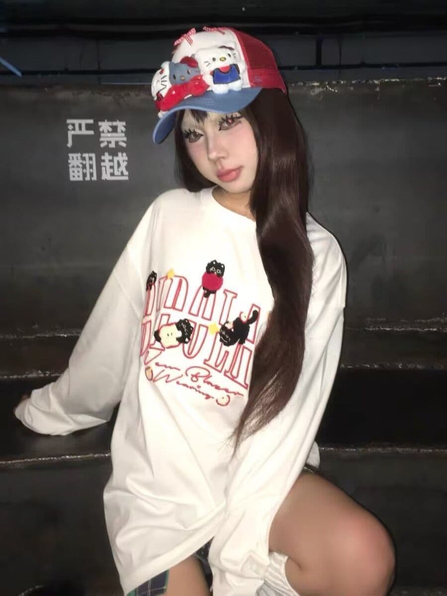 좋은 품질 수건 자수 2026 가을 원본 솜씨 순면 220 그램 빗질하다 닫기 긴팔 티셔츠 상세 이미지 7