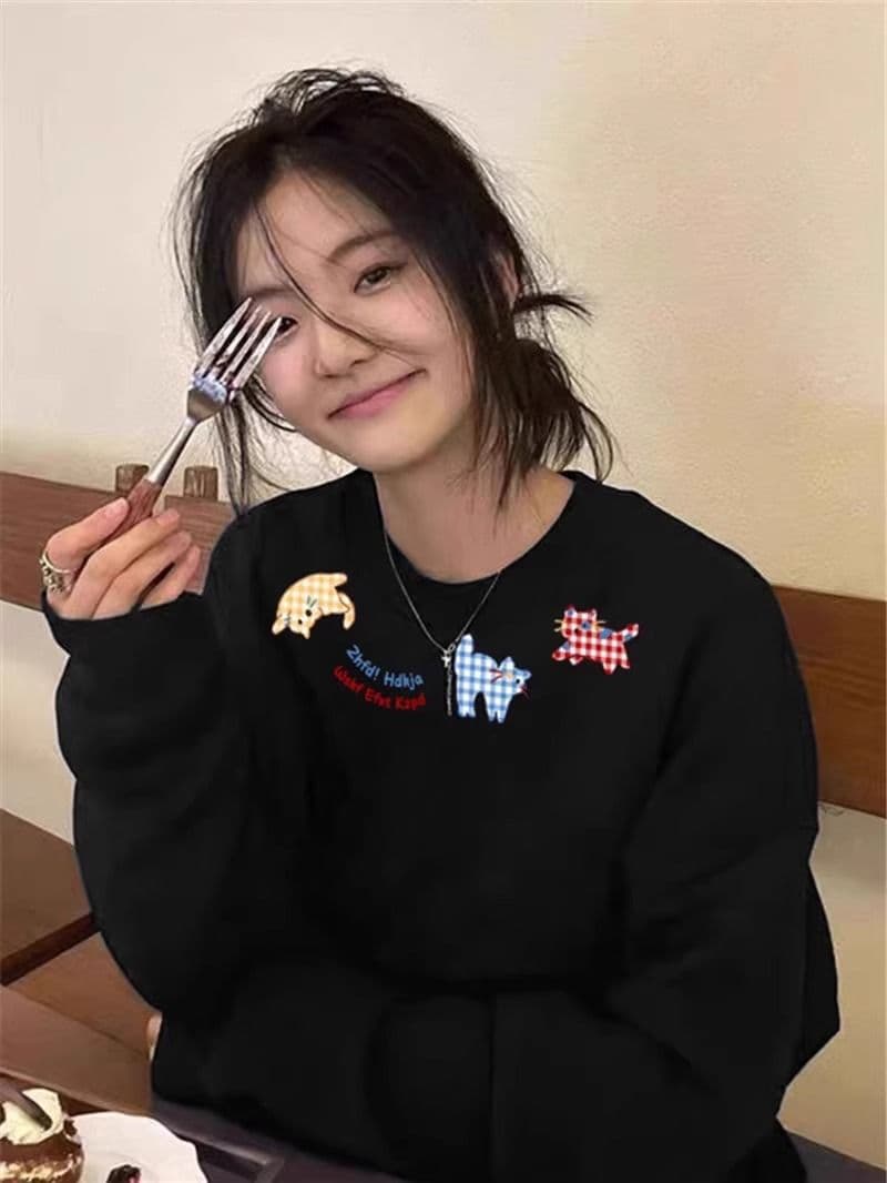 2026 가을 모방 Mianhua 면 복합 얇은 스타일 310g 털이 있는 400g 라운드 넥 후드티 여성 가을 겨울 상세 이미지 2