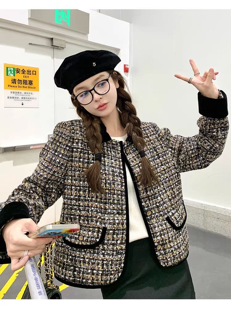 분위기 센스 부드러운 바람 프랑스식 작은 샤넬 스타일 쇼트 스타일 재킷 맨위 여성 봄 새로운 작은 키 슬림해 보이는 품격 재킷 상세 이미지 18