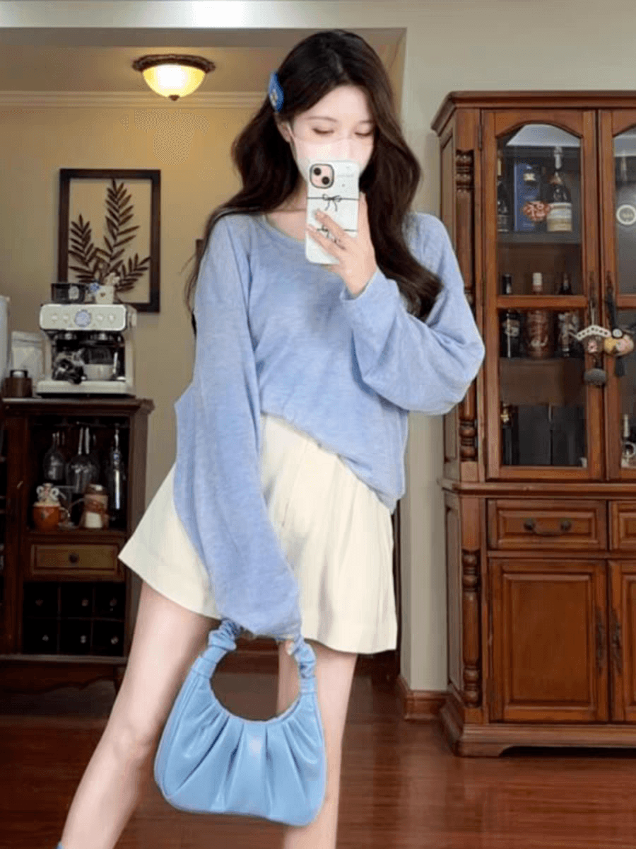 2026 가을 의상 코디 전체 집합 소금 부서 착용 가져 가라. 고급 센스 한국 드라마 올해 인기 자외선 차단 블라우스 이미지 4
