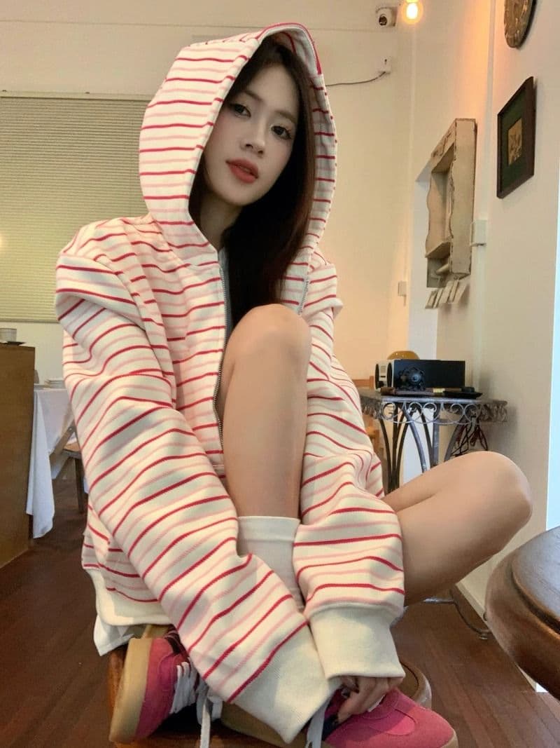 자수 원본 원단 특별 빅 사이즈 300 근 한 부서 루즈핏 캐주얼 느긋한 다용도 후드티 상세 이미지 11