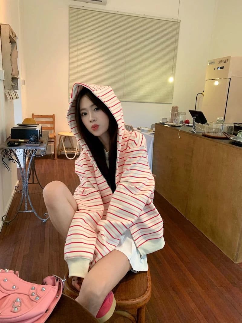 자수 원본 원단 특별 빅 사이즈 300 근 한 부서 루즈핏 캐주얼 느긋한 다용도 후드티 상세 이미지 12