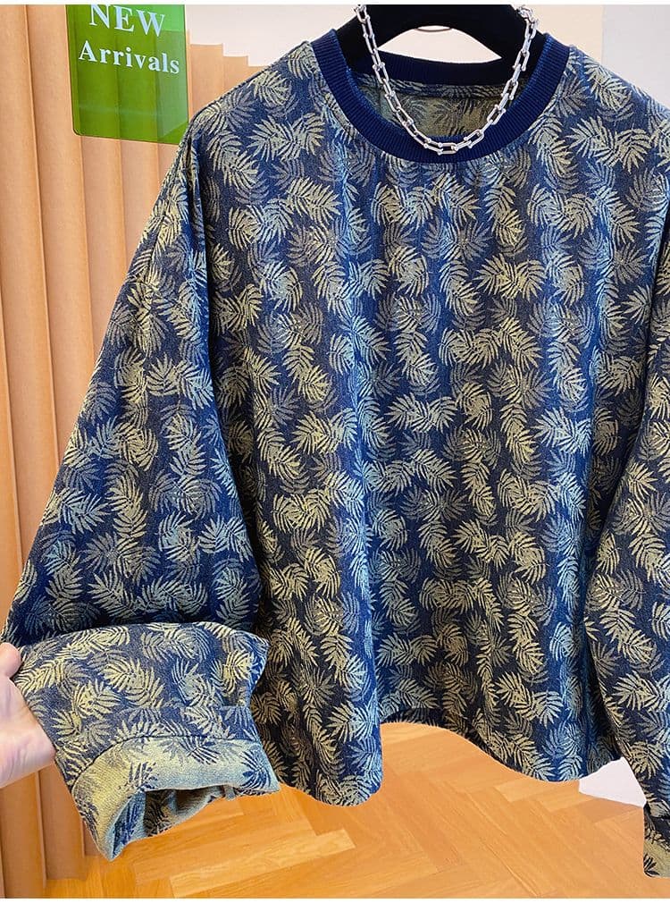 원본 원단 특별 빅 사이즈 300 근 고급 센스 레트로 꽃무늬 후드티 여성 가을 의상 루즈핏 맨위 상세 이미지 5
