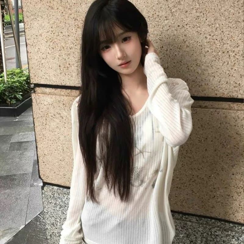 자수 순수한 욕망 핫걸 자외선 차단 블라우스 티셔츠 여름 느긋한 루즈핏 슬림해 보이는 맨위 이미지 5