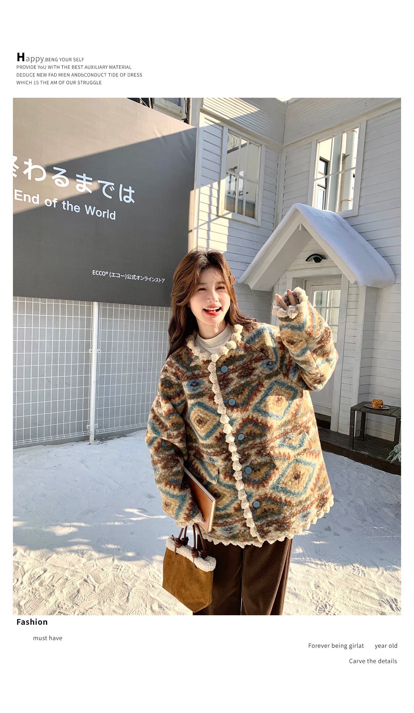 자이언트 잘 생긴 레트로 무늬 면 의류 이름 가족 바람 여성 겨울 새로운 연령 감소 솜을 넣은 내피 디자인 센스 꽃무늬 재킷 상세 이미지 4