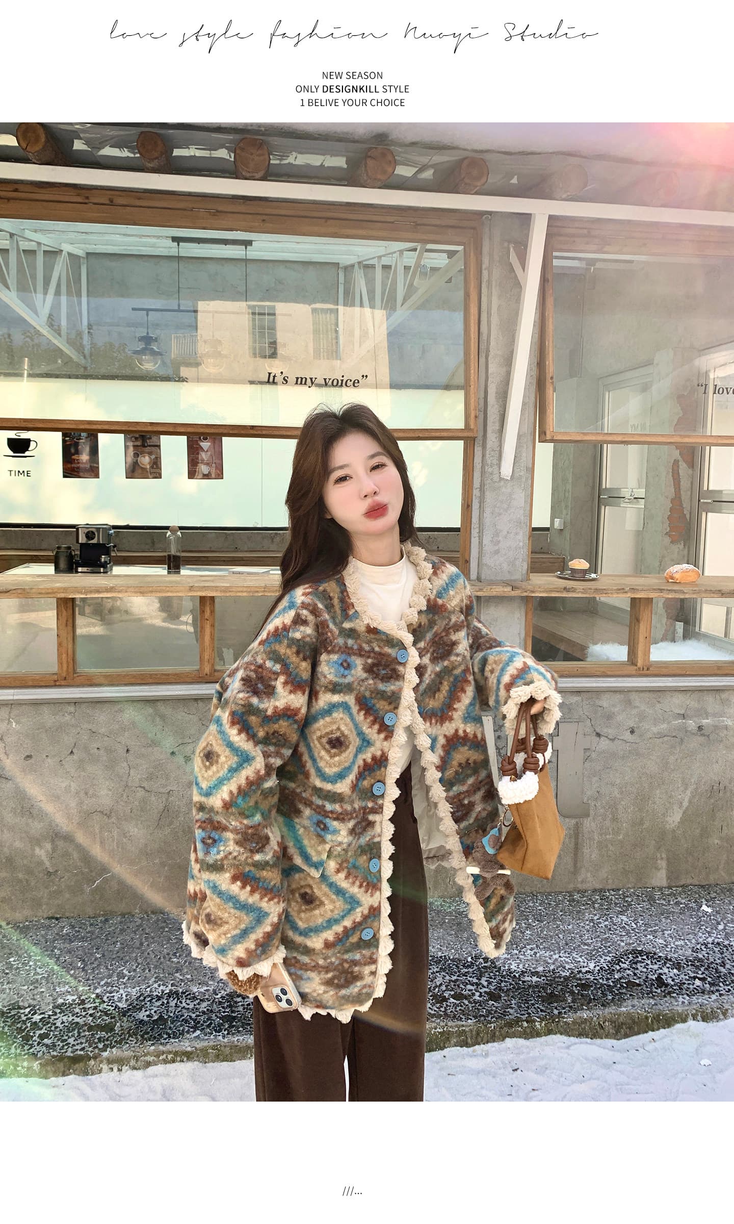 자이언트 잘 생긴 레트로 무늬 면 의류 이름 가족 바람 여성 겨울 새로운 연령 감소 솜을 넣은 내피 디자인 센스 꽃무늬 재킷 상세 이미지 10