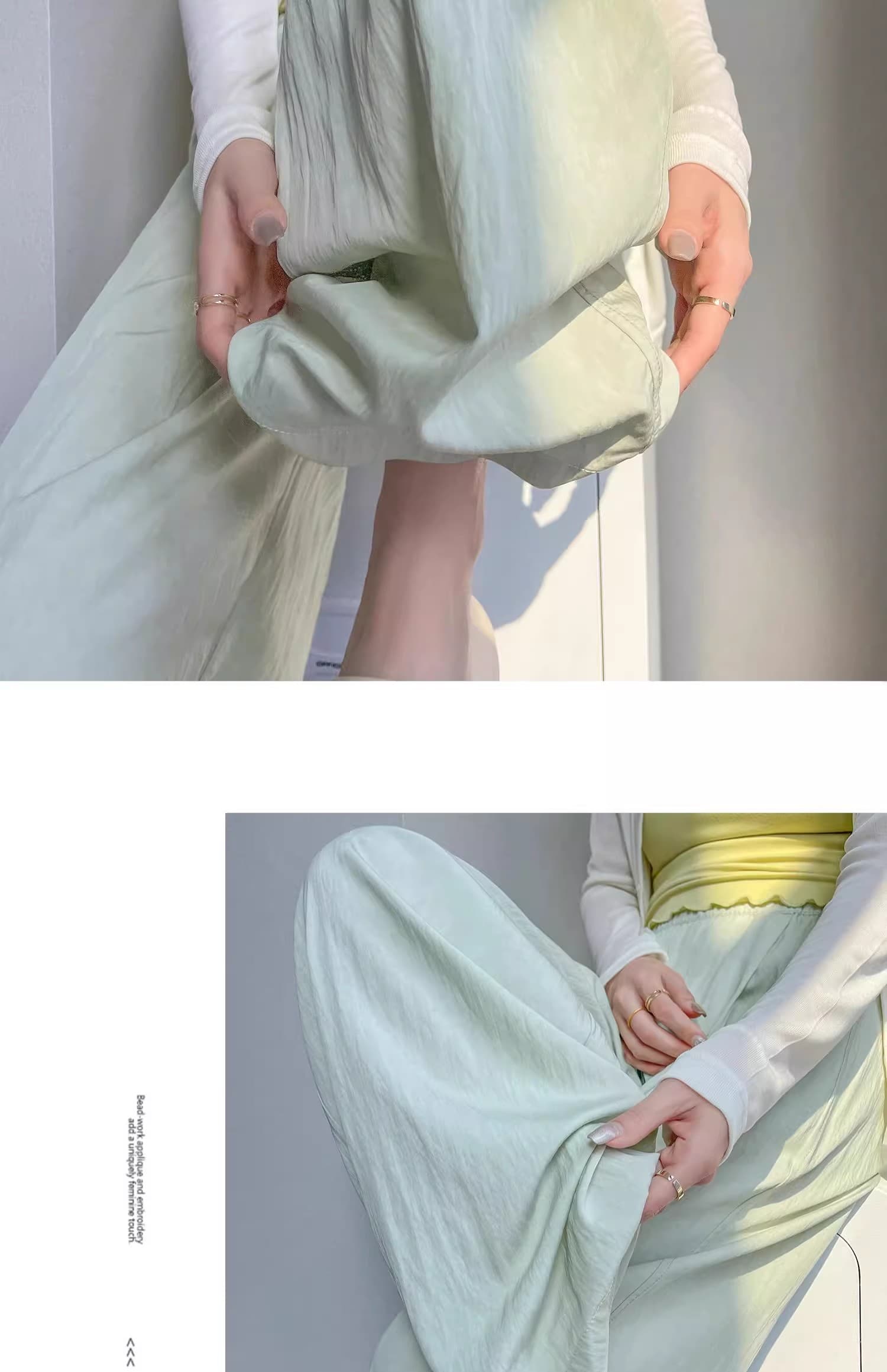 원본 우유 푸 3 차원 허리 야마모토 바지 여성 새로운 여름 얇은 스타일 루즈핏 캐주얼 도루 센스 얼음 실크 와이드 레그 팬츠 상세 이미지 29