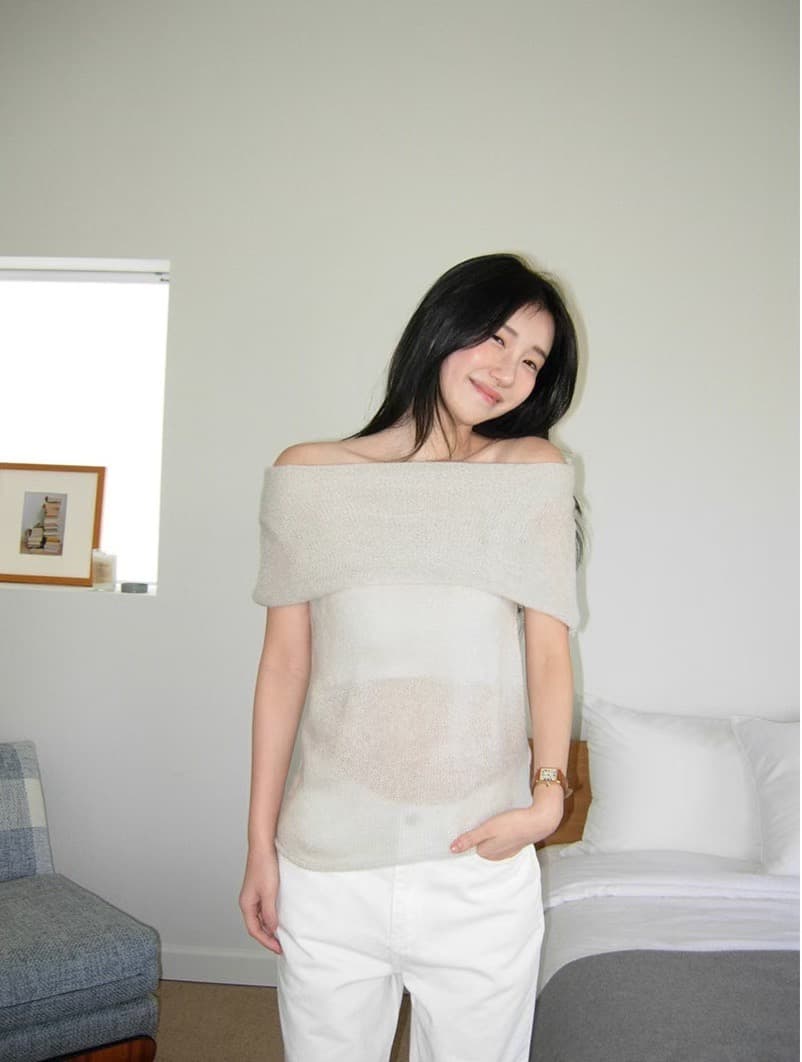 한국 작은 대중 개성 단색 품격 우아함 레이스업 민소매 볼륨 측면 니트 조끼 스웨터 상세 이미지 2