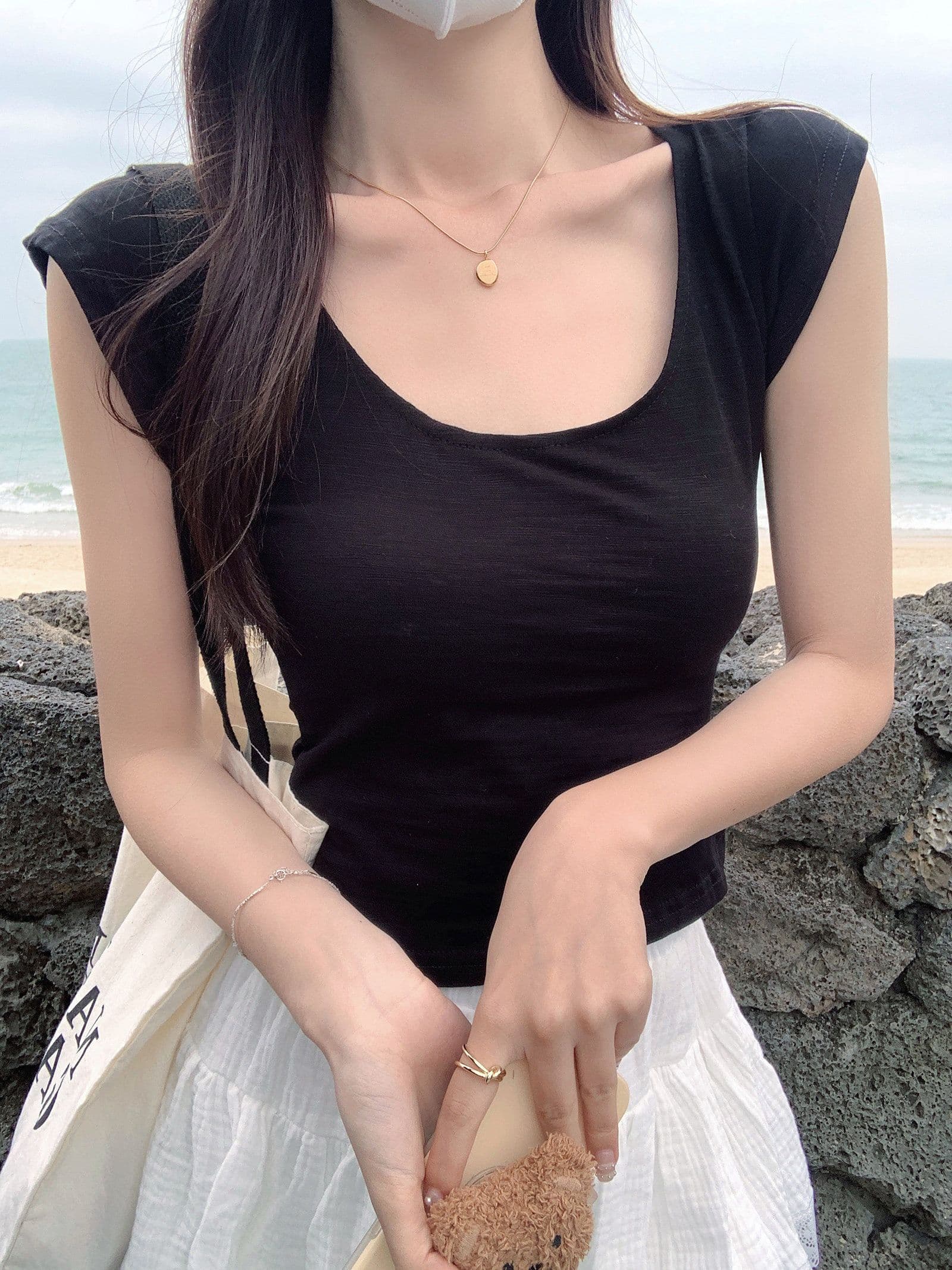 낮음 u 칼라 긍정적 인 어깨 핑크색 반팔 티셔츠 여성 여름 달콤한 매운맛 순수한 욕망 바람 외국 가스 몸매 가꾸기 슬림해 보이는 만나는 작은 셔츠 맨위 상세 이미지 14