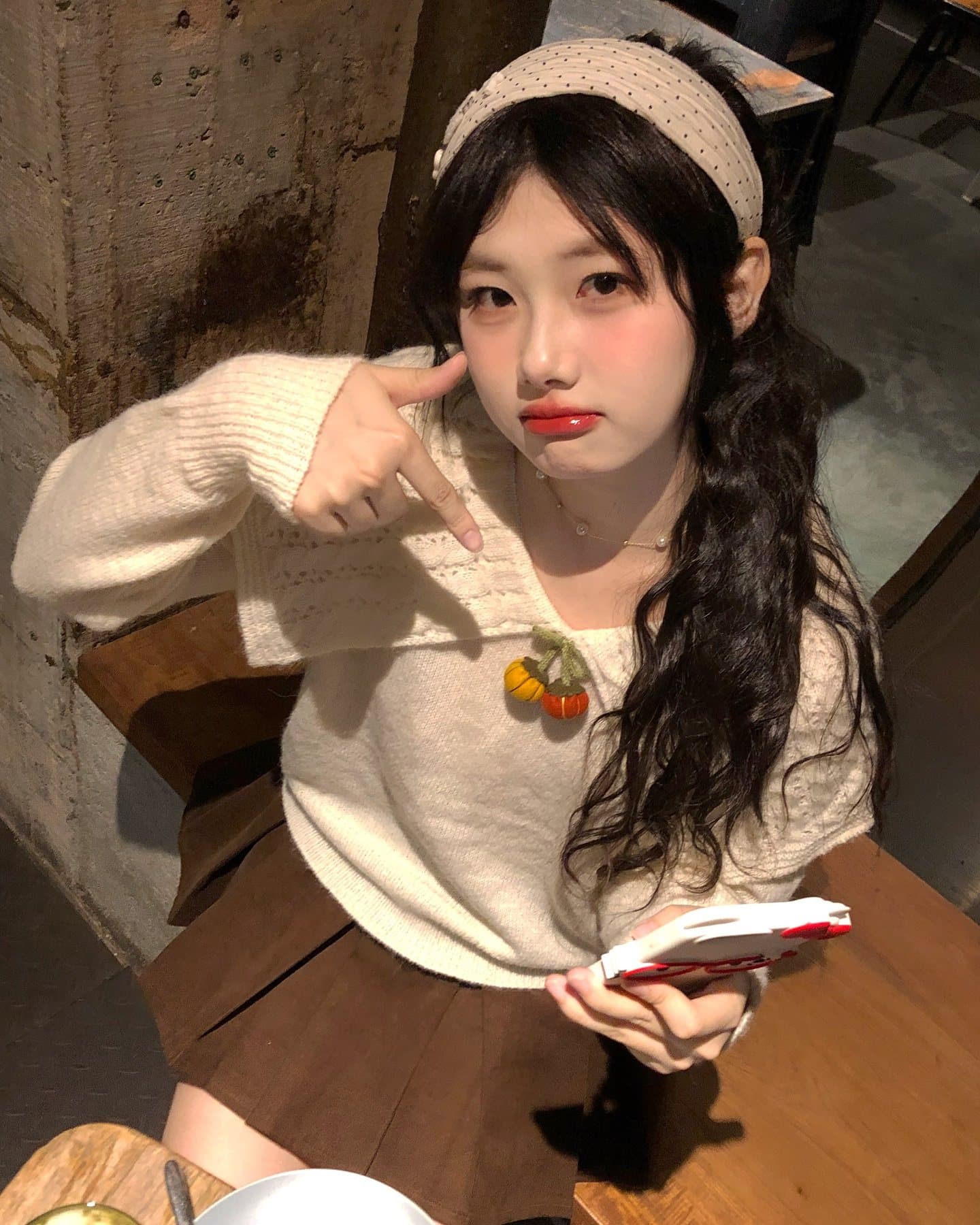 한 부서 주황색 빅 칼라 부드러운 찹쌀 풀오버 스웨터 여자 가을 겨울 외출용 두꺼운 우유 fufu 루즈핏 니트 스웨터 맨위 상세 이미지 25