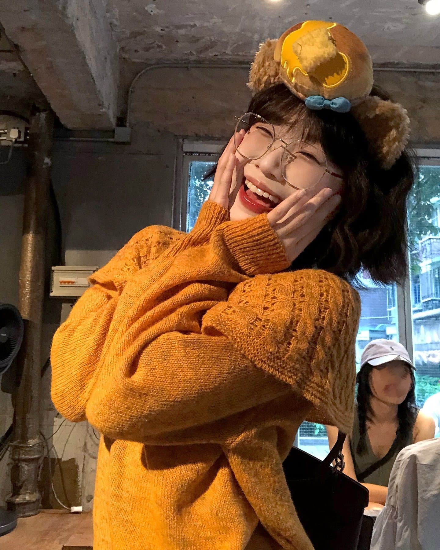 한 부서 주황색 빅 칼라 부드러운 찹쌀 풀오버 스웨터 여자 가을 겨울 외출용 두꺼운 우유 fufu 루즈핏 니트 스웨터 맨위 상세 이미지 43
