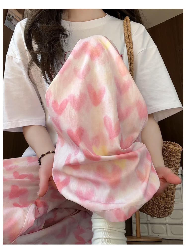 핑크색 하트 야마모토 바지 여성 여름 얇은 스타일 캐주얼 작은 키 하이웨이스트 도루 센스 다용도 와이드 레그 팬츠 상세 이미지 7