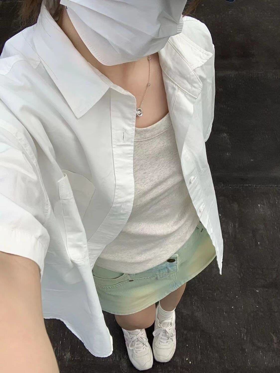 여름 새로운 순면 반팔 여성 셔츠 한국 스타일 출퇴근 루즈핏 다용도 셔츠 오픈 가디건 외부 잡아라. 의류 ins 트렌디 이미지 4