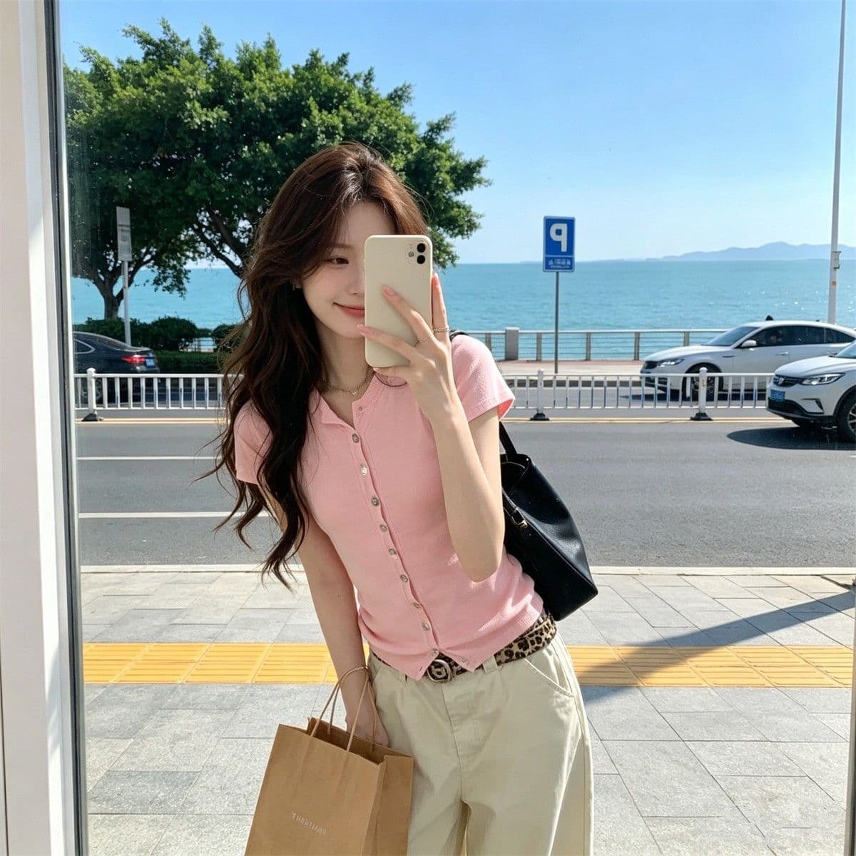 2026 여름 새로운 한 부서 순수한 욕망 바람 라운드 넥 화이트 반팔 니트 스웨터 여성 디자인 센스 몸매 가꾸기 다용도 맨위 상세 이미지 10