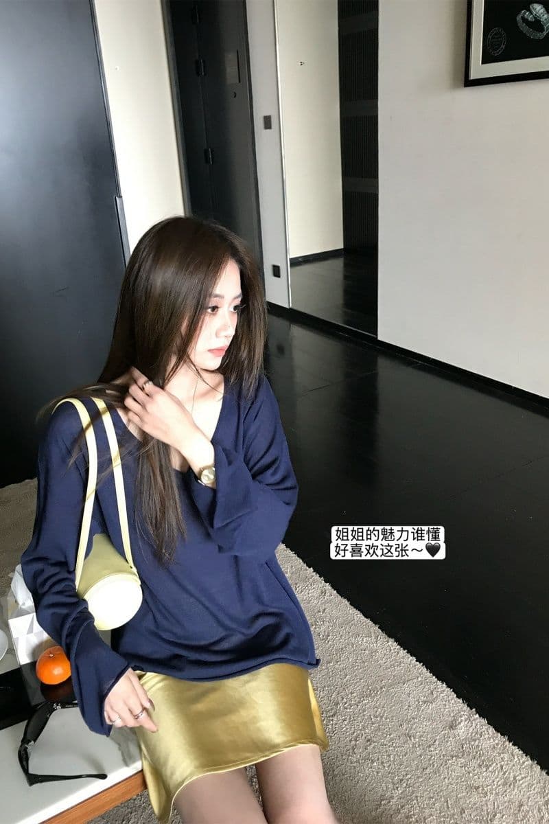 얼음 차가운 종이 사람들 2026 년 여름 새로운 빅 브이 넥 슬림해 보이는 느슨함 자외선 차단 블라우스 맨위