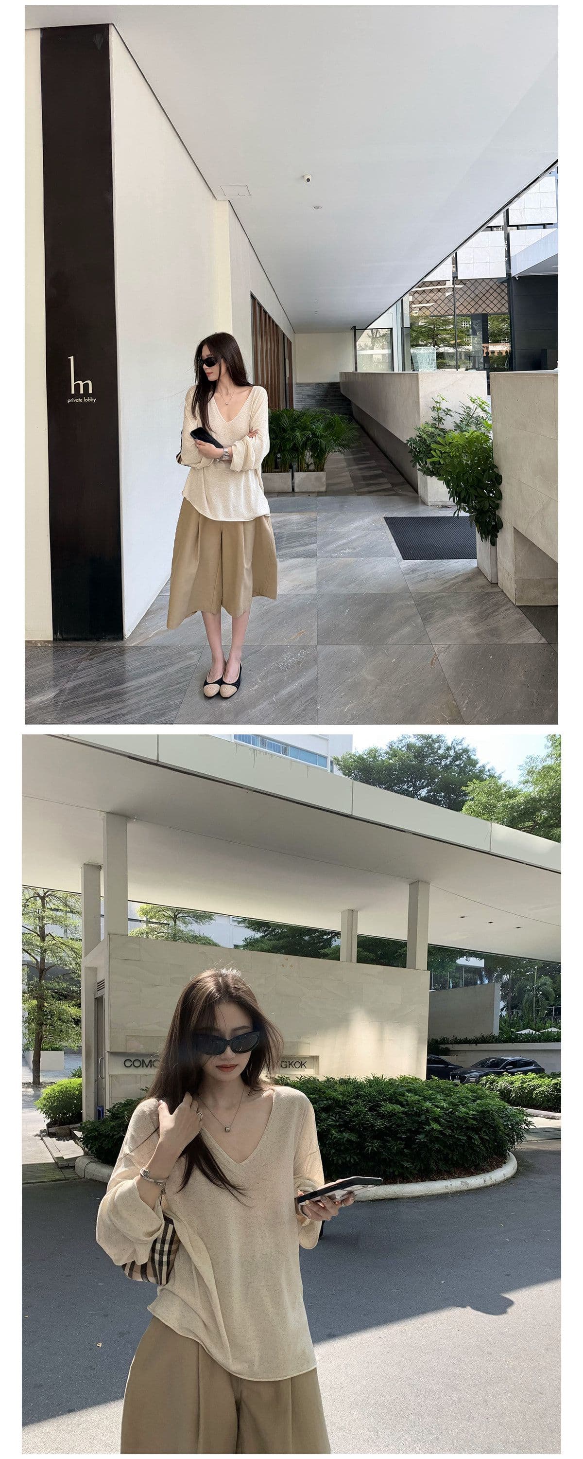 얼음 차가운 종이 사람들 2026 년 여름 새로운 빅 브이 넥 슬림해 보이는 느슨함 자외선 차단 블라우스 맨위 상세 이미지 7