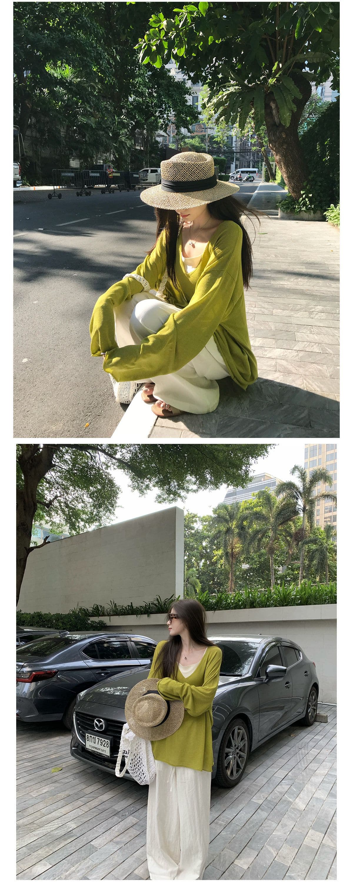 얼음 차가운 종이 사람들 2026 년 여름 새로운 빅 브이 넥 슬림해 보이는 느슨함 자외선 차단 블라우스 맨위 상세 이미지 11