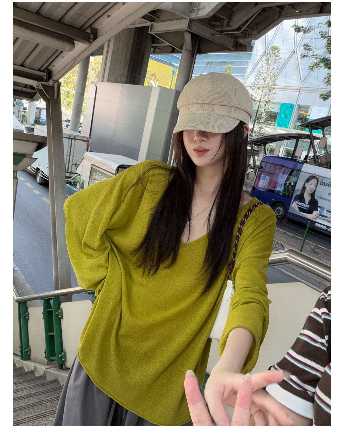 얼음 차가운 종이 사람들 2026 년 여름 새로운 빅 브이 넥 슬림해 보이는 느슨함 자외선 차단 블라우스 맨위 상세 이미지 40