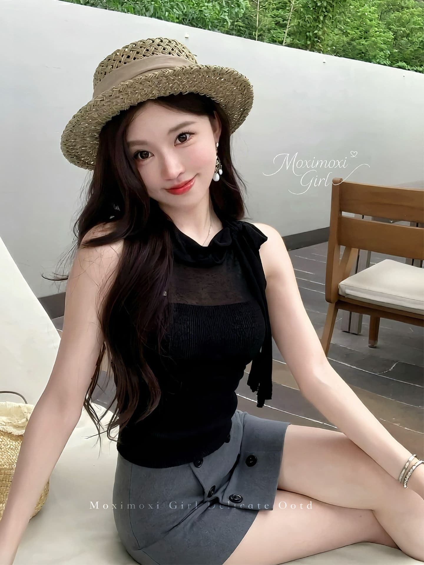 프랑스식 홀로우 아웃 패치워크 스트랩 민소매 조끼 여성 여름 새로운 디자인 센스 슬림해 보이는 달콤한 매운맛 작은 대중 다용도 맨위 이미지 3