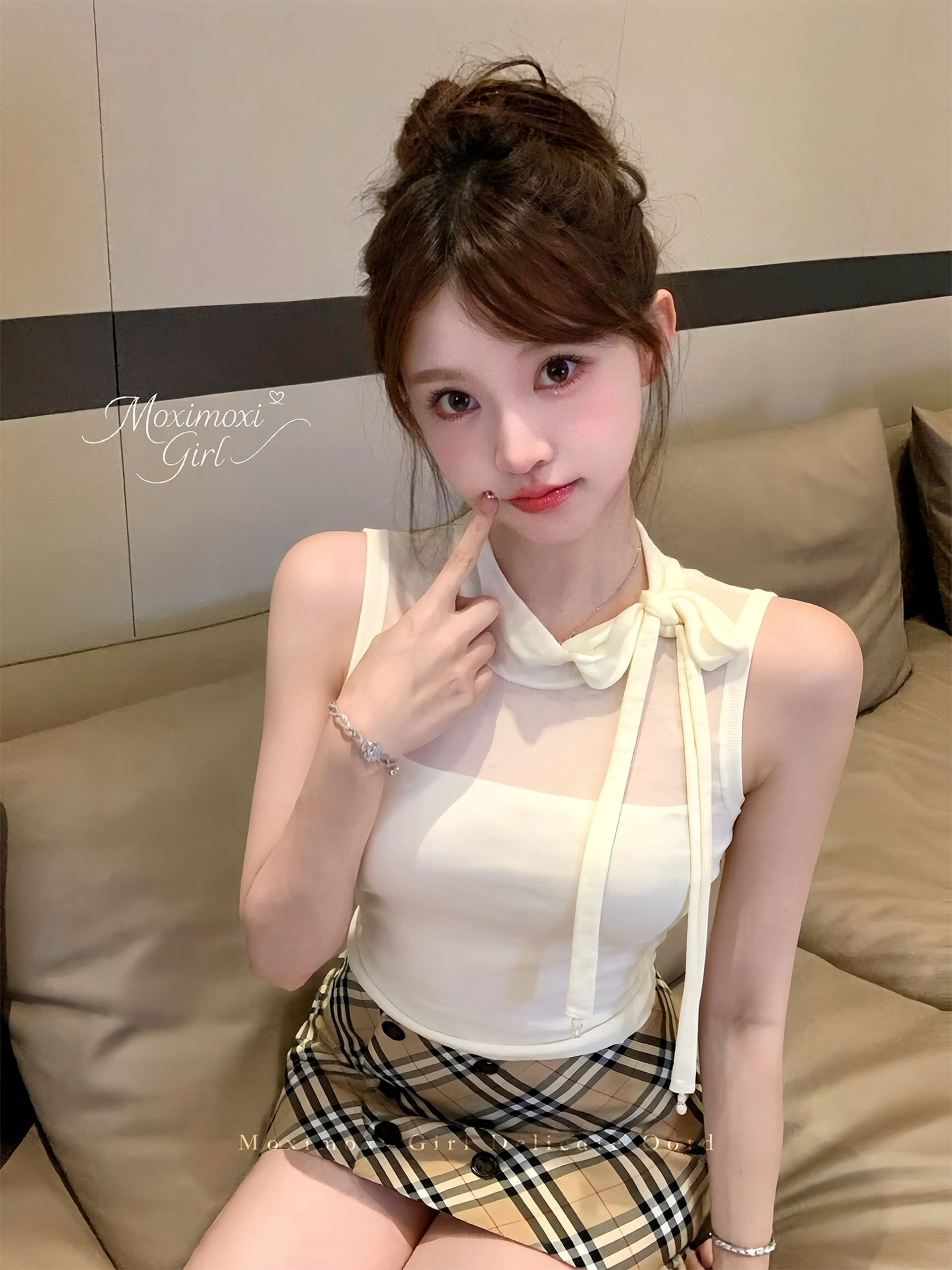 프랑스식 홀로우 아웃 패치워크 스트랩 민소매 조끼 여성 여름 새로운 디자인 센스 슬림해 보이는 달콤한 매운맛 작은 대중 다용도 맨위 상세 이미지 9