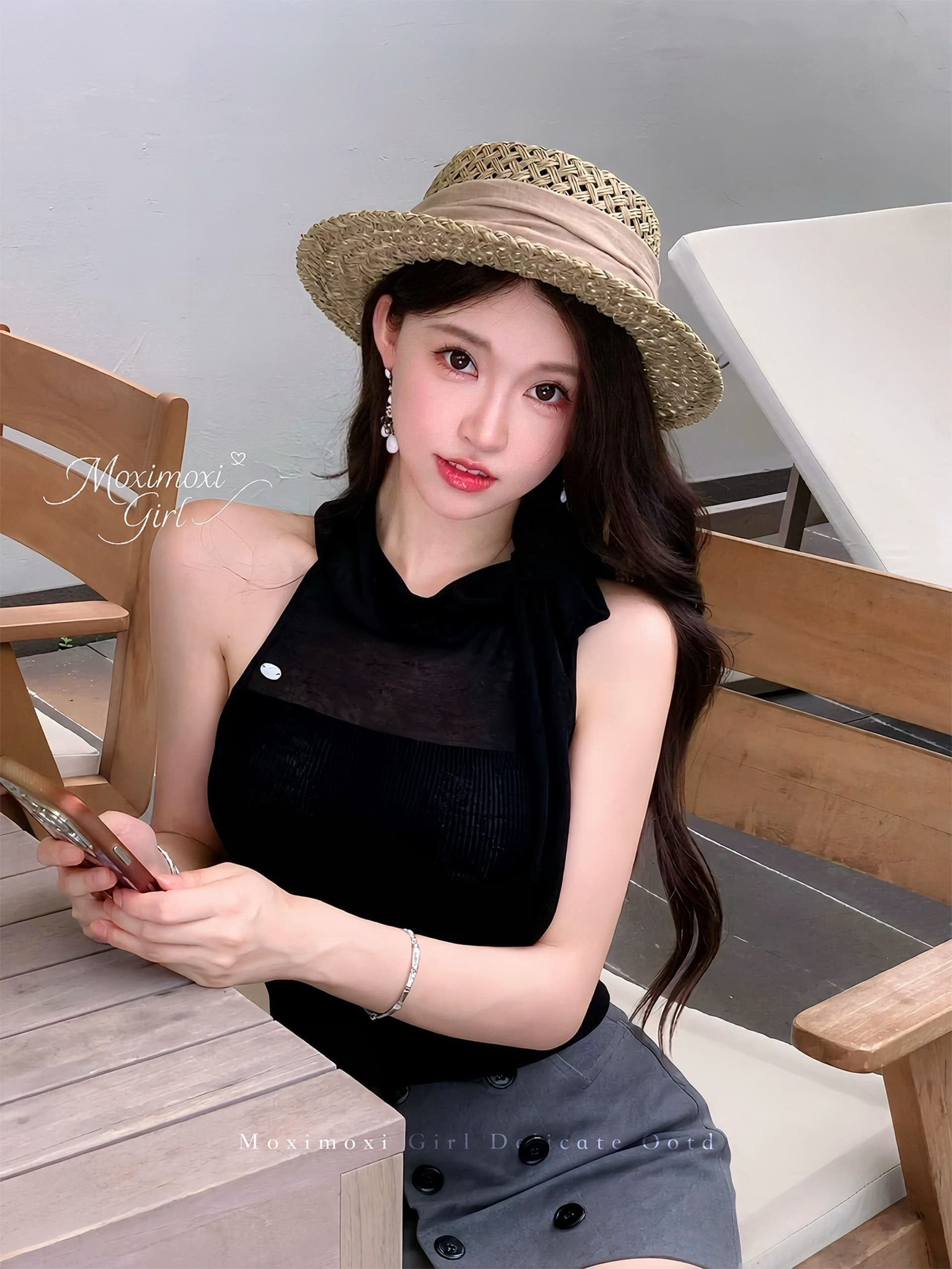 프랑스식 홀로우 아웃 패치워크 스트랩 민소매 조끼 여성 여름 새로운 디자인 센스 슬림해 보이는 달콤한 매운맛 작은 대중 다용도 맨위 상세 이미지 17